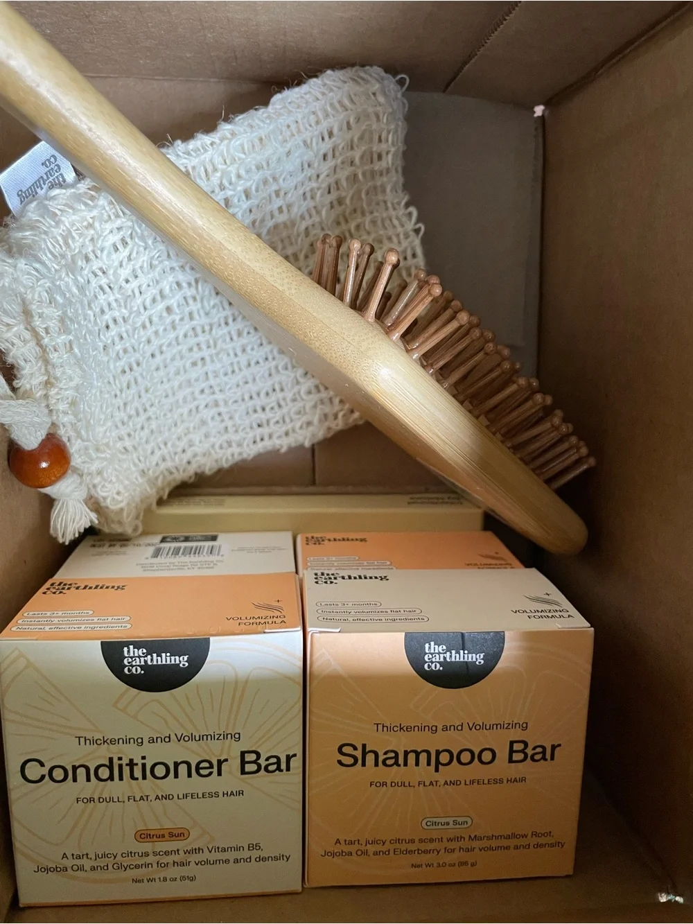 The Earthling Co. Citrus Sun Shampoo & Conditioner Bars - Cream & Orange